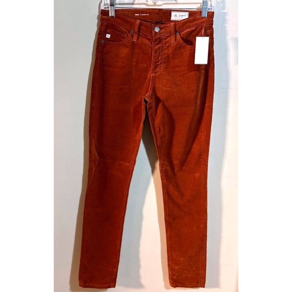 AG Adriano Goldschmied Prima Cigarette‎ Leg Corduroy Jeans Rust Size 26 NWT